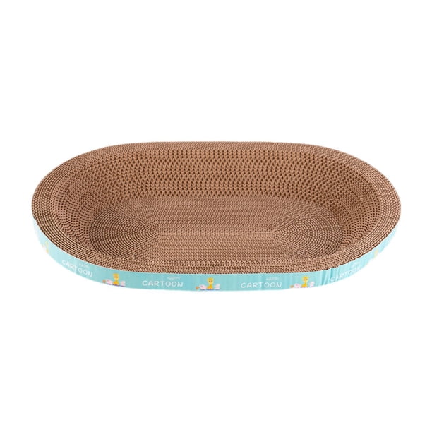 Rascador de cartón para gatos, cama para rascar, almohadilla para rascar, nido para hacer ejercicio y dormir Ovalada pequeña
