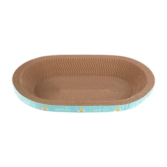 Rascador de cartón para gatos, cama para rascar, almohadilla para rascar, nido para hacer ejercicio y dormir Ovalada pequeña