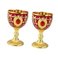 thumbnail image 1 of GROWTH TANK 2 Pcs Gobelet Design Rétro Incassable Vaisselle Gaufrée Or Rouge, 1 of 9