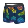 thumbnail image 2 of Fotbe Abstract Bright Pineapple Fruit Retro Men’s Total Support Pouch Boxer Briefs, X-Temp Cooling, Moisture-Wicking Underwear, Regular, Long-leg and Trunk-Small, 2 of 9