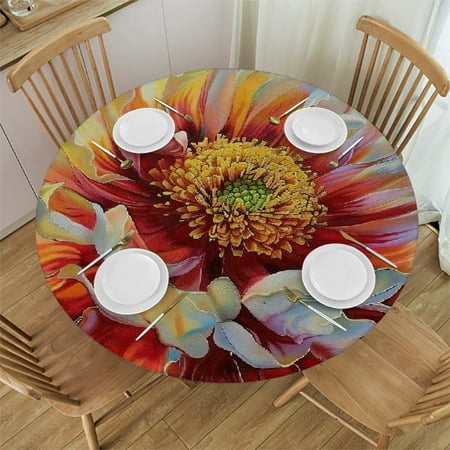

Patifu Round Tablecloth Stain-Resistant and Washable for Indoor and Outdoor Use - Ideal for Restaurants Weddings Parties - Great for Home Kitchen/Parties/Holiday Dinner - Outdoor Fitted Home 31 -35