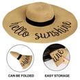 thumbnail image 2 of Loritta Sun Hats for Women Wide Brim Straw Embroidered Floppy Foldable UPF 50+ Beach Hats, Khaki, 2 of 6