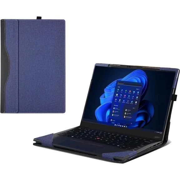 Laptop case for 14 inch Lenovo ThinkPad X1 Carbon Gen 12 2024 Laptop Leather Sleeve ThinkPad X1 Carbon Gen 13 Intel Aura Edition All-in-One Drop-Proof PU Leather Sleeve