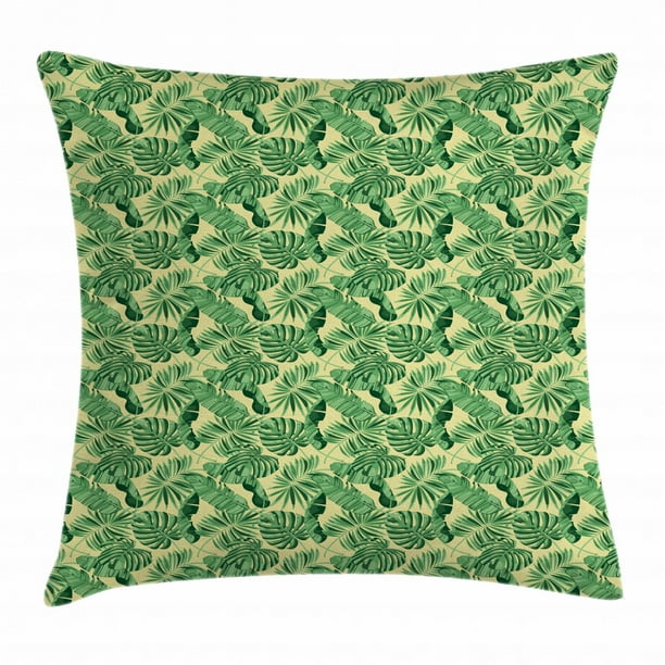 Jungle Throw Pillow Cushion Cover, Botanical Foliage Pattern Inspired