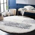 thumbnail image 2 of SAFAVIEH Fontana Darrell Abstract Shag Area Rug, Ivory/Grey, 6'7" x 6'7" Round, 2 of 11