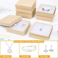 thumbnail image 4 of Triani 12Pcs Cardboard Jewelry Gift Boxes with Cotton Filled and Lids 3.5x3.5x1 Inch Kraft Jewelry Cardboard Boxes for Jewelry Packaging (Brown), 4 of 6