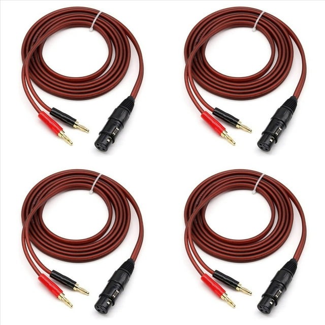 4X Cable de Altavoz XLR A Banana, Cable de Audio XLR de 3 Pines Hembra A Doble Banana, Enchufe de 4 mm Chapado en A XLR3 Pro HiFi