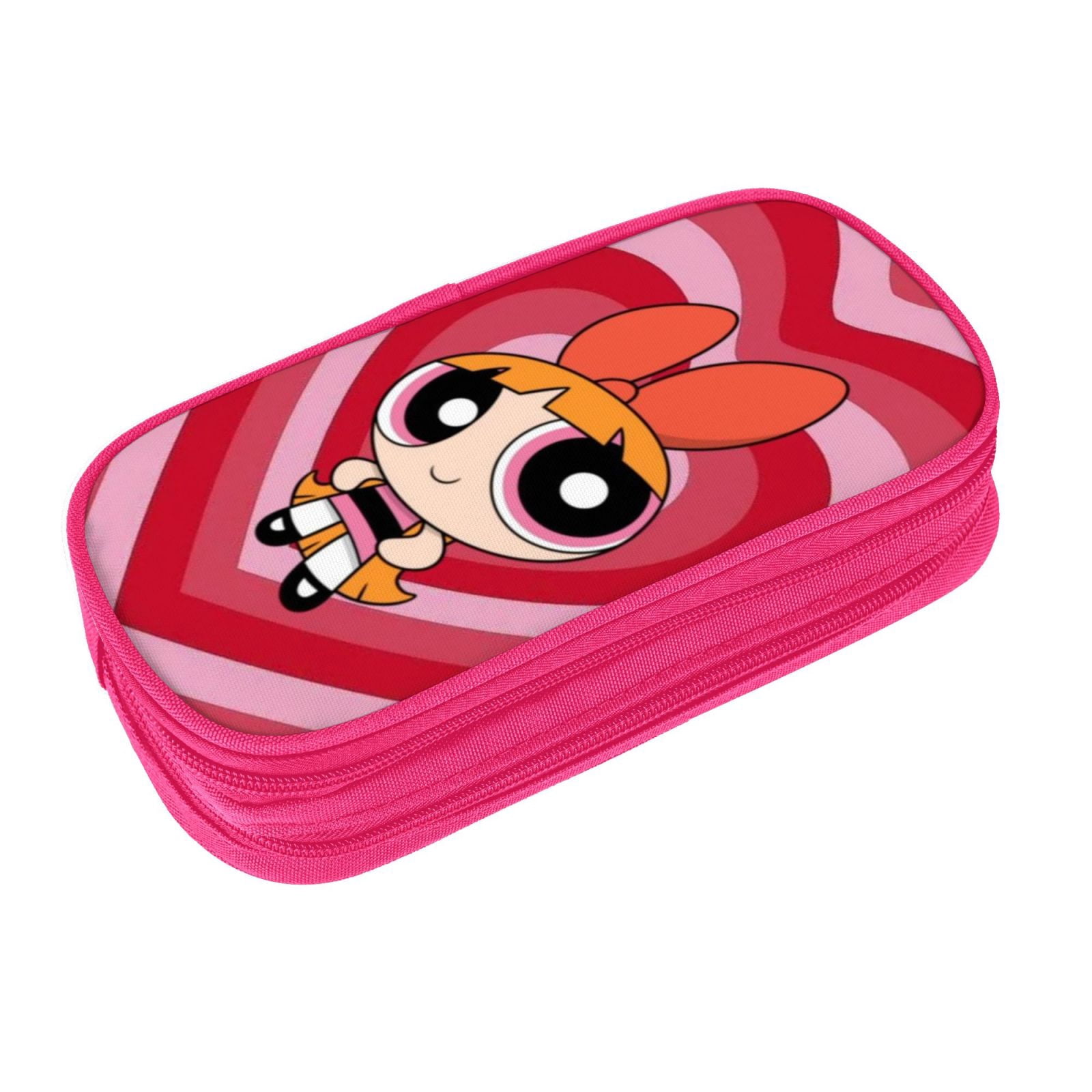 The Powerpuff Gi-rls Pencil Case Large Capacity Pencil Pouch Pen Bag Office Stationery Organizer Travel Makeup Bag Pink