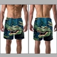thumbnail image 3 of luoweisi Men's Beach Shorts Quick Dry Swim Trunks with Mesh Lining Crocodile S, 3 of 5