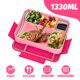 thumbnail image 2 of rosa con juego de vajilla bento box de 5 rejillas, 2 of 5