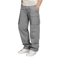 thumbnail image 2 of Boys Sports Cargo Pants Stretch Elastic Waist School Long Pant Twill Joggers for Kids Hiking Pants, 2 of 8