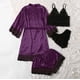 thumbnail image 4 of Batas de mujer de talla grande, lencería de seda, bata de baño de satén, conjunto de cuatro piezas, pijamas para dormir, pijamas para mujer, 4 of 6