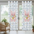 thumbnail image 5 of Outdoor Curtains for Patio Waterproof, Easter Outdoor Privacy Panels Grommet, Spring Rabbits Ears Feet Floral Blue Lattice Blackout Outside Curtains for Porch/Cabana/Pergola/Gazebo 54"x108", 2 Panels, 5 of 8