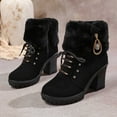 thumbnail image 5 of Women's Ankle Boots Casual Heel Platform Winter Warm Lined Mid Calf Booties Comfortable Footwear, 5 of 9