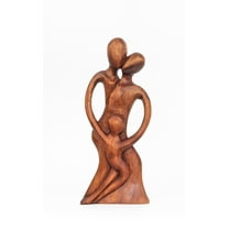 12" Wooden Handmade Abstract Sculpture Statue Handcrafted "Family" Figurine Gift Decorative Home Decor Accent Decoration Artwork Hand Carved