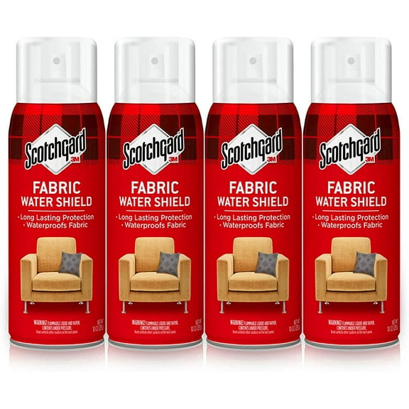 Scotchgard Fabric Water Shield, 40 Ounces Four, 10 Ounce Cans, Repels Water, Ideal for Couches, Pillows, Furniture, Shoes and More, Long Lasting Protection