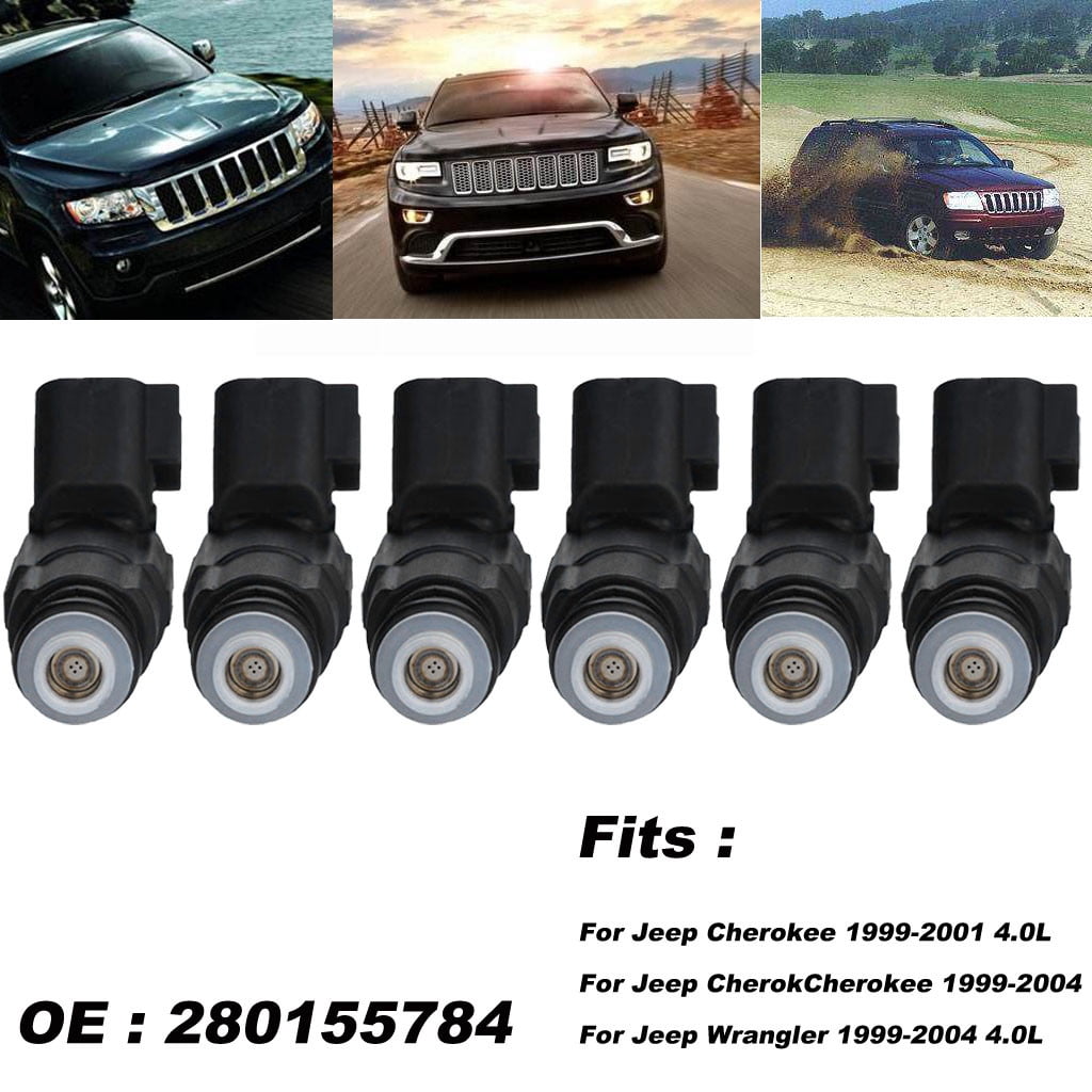 OEM 6x 4-Hole Upgrade Fuel Injectors For 99-04 4.0L Jeep Cherokee 0280155784 New
