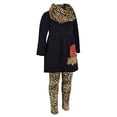 thumbnail image 4 of Unique Baby Girls Leopard Print Santa 3 Piece Christmas Outfit (5/L, Black), 4 of 5