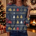 thumbnail image 2 of KICILVS Womens Christmas Tops Xmas Tree Print Long Sleeve Crew Neck T Shirt Casual Holiday Blouse for Christmas Day Outfits, 2 of 8