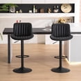thumbnail image 2 of Kidol & Shellder Soft Bar Stools Set of 2 Black Adjustable Swivel Barstools with Back, 2 of 6