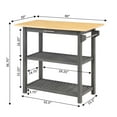 thumbnail image 6 of Convenience Concepts Designs2Go 3 Tier Butcher Block Kitchen Prep Island with Drawer, Wirebrush Dark Gray/Butcher Block, 6 of 8