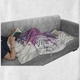 thumbnail image 6 of Tribal Soft Flannel Fleece Throw Blanket, Pattern Brushstroke Watercolors Blurry Backdrop Folk Print, Cozy Plush for Indoor and Outdoor Use, 50" x 70", Pale Pink Fuchsia Lilac, by Ambesonne, 6 of 6