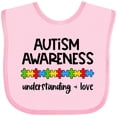 thumbnail image 3 of Inktastic Autism Awareness Understanding and Love with Puzzle Pieces Boys or Girls Baby Bib, 3 of 4