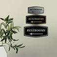 thumbnail image 3 of Fancy Restrooms Left Arrow Sign (Black Gold) - Large, 3 of 5