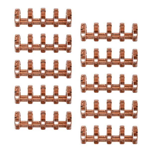 10 Uds. De 5 anillos para encuadernación de hojas sueltas, anillos de encuadernación, hojas sueltas Premium extraíbles marrón