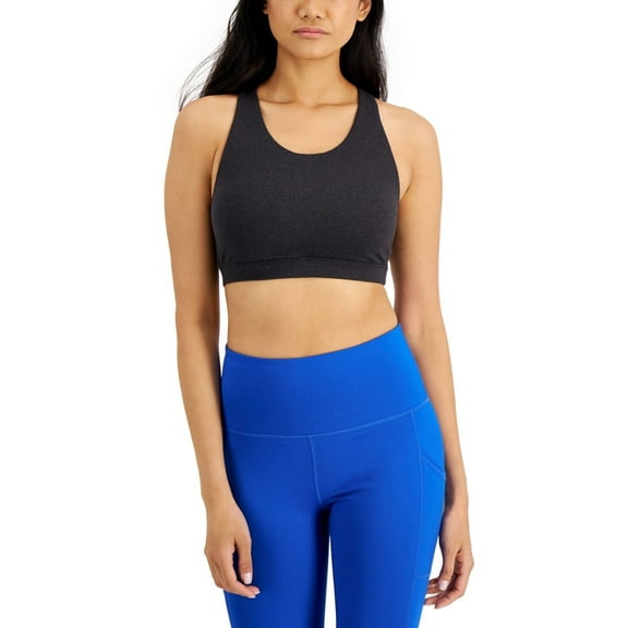 Ideology Womens Sweat Set Low Impact Sports Bra, Charcoal, X-Large