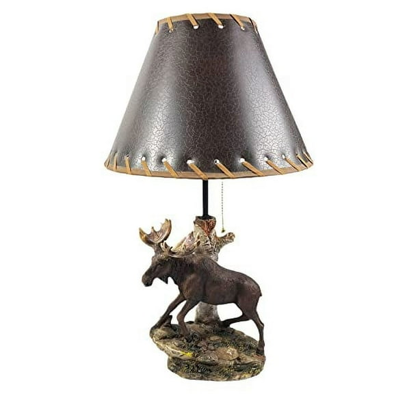 Urbalabs Bull Moose Elk Cowboy Hunter Rustic Accent Western End Table Standing Table Lamp Farmhouse Nightstands Living Room End Tables Lamps for Bedrooms Office Lamp Only (Moose)