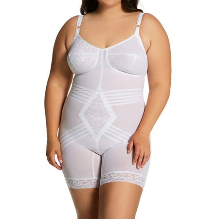 

Women s Rago 9071X Plus Long Leg Body Briefer with Contour Bands (White 44C)