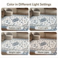 thumbnail image 7 of ODIKA 8'x10' Ivory Blue Geometric Design Washable Area Rug Intricate Patterns with Ocean Motifs Non-Shedding, Easy Care, for King Size Bedroom Under Bed, Master Suite, 7 of 7