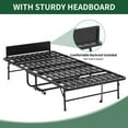 thumbnail image 3 of Twin Size Adjustable Bed Base, 75" * 38" Folding Bed with Adjustable Headboard, 5" Memory Foam Rollaway Bed for Tall People, Heavy-Duty Portable Guest Bed on Wheels, Easy Assembly Twin Size Cot, 3 of 27