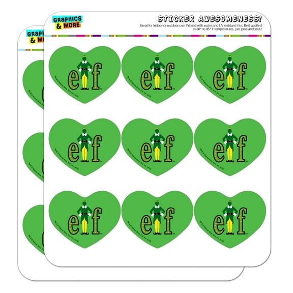 Elf Movie Logo Heart Shaped Planner Calendar Scrapbook Craft Stickers