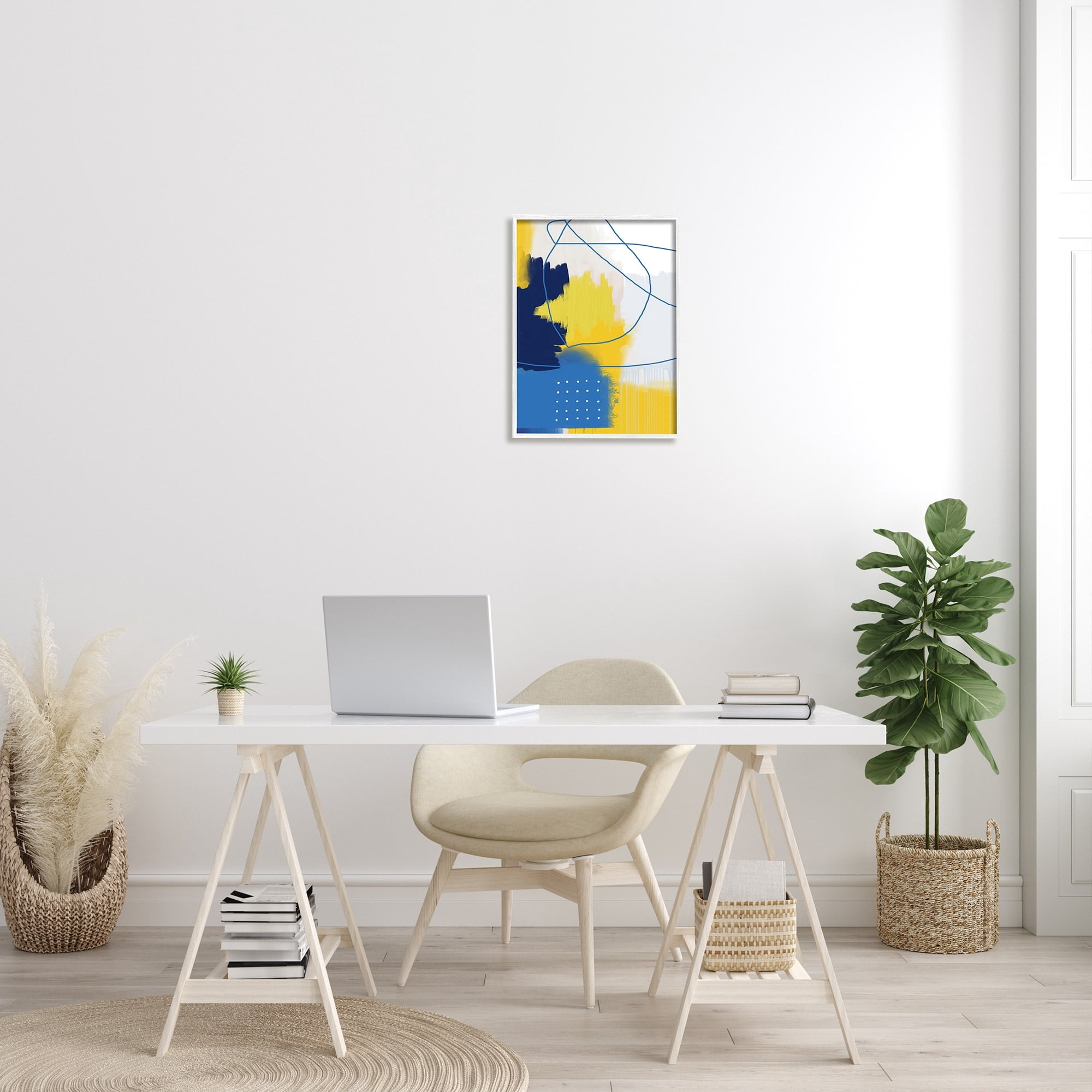 Stupell Industries Bold Lively Shapes Modern Blue Yellow Abstract Collage, 16 x 20, Design by Urban Epiphany