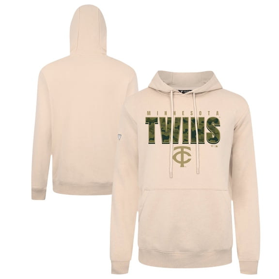 Men's Levelwear  Khaki Minnesota Twins Podium Protect Pullover Hoodie