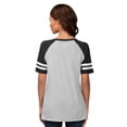 thumbnail image 2 of Women's G-III 4Her by Carl Banks Heather Gray Baltimore Orioles Goal Line Raglan V-Neck T-Shirt, 2 of 2