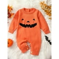 thumbnail image 2 of Diconna Combinaison Bébé Col Rond à Manches Longues Tricot Romper Smile Pull Halloween Vêtements de Bébé, 2 of 8