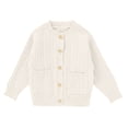 thumbnail image 2 of GiLiling Baby Toddler Girls Solid Color Cable Knit Cardigan Long Sleeve Crewneck Chunky Crochet Open Front with Pockets Fall Winter Sweater (White, 3-6 Months), 2 of 6