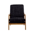thumbnail image 2 of Lounge Armchair, Modern Accent Chair Leisure Chair with Solid Wood Frame and Thicken Cushion Seat, High Back Chair with Armrest for Living Room, Black, 2 of 8