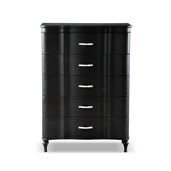 Furniture of America Seabliss Glam 5-Drawer Chest, Black