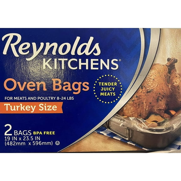 Reynolds Kitchens Oven Bags, Turkey Size, 19 x 23.5 in, 2 Bags,4 Pack
