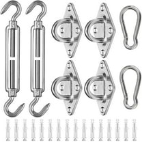 Sun Shade Sail Hardware Kit, 40 Pieces Heavy Duty Stainless Steel Awning Attachment Set for Rectangle and Square Sunshade Sail for Garden Lawn Outdoor, M5