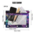 thumbnail image 3 of Ckdifva Sea Turtle and Flowers Glowing Pencil Pouch 3 Ring Zipper Pencil Case Binder Pockets Clear Top Cosmetic Bag 2 Pack, 3 of 6