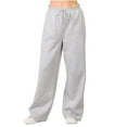 thumbnail image 2 of SOFRA Ladies Fleece Lining Wide-Leg Cargo Sweatpants, 2 of 3