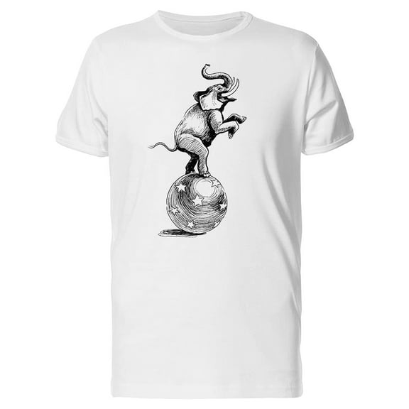Elephant With Circus Ball T-Shirt Men -Image by Shutterstock, Male 3X-Large
