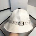 thumbnail image 3 of CoCopeaunts Leather Bucket Hat for Women Autumn Winter Outdoor Lady Girl Fashion Fisherman Hat with Buckle Belt Bowler Cap, 3 of 8