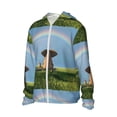 thumbnail image 3 of Goofa Elephant Dog Printed Women's UPF 50+ Sun Protection Hoodie Jacket Lightweight Long Sleeve Sun Shirt for Women with Pocket Hiking Outdoor-Small, 3 of 9