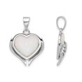 thumbnail image 2 of Lab-Created Opal Heart with Wings Pendant Necklace in Sterling Silver with Chain, 2 of 4
